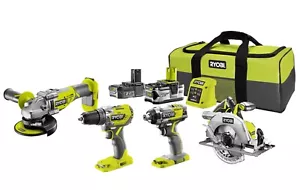 Ryobi ONE+ Ryobi ONE+ 18V 4 Piece Brushless Combo Kit 2.0Ah & 4.0Ah R18CK4BL- - Picture 1 of 1