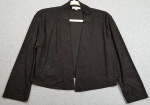 Calvin Klein Shrug Sweater Women’s Extra Large Black 3/4 Sleeve Metallic Stretch - Picture 1 of 13