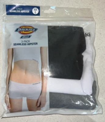 NEW Dickies Girl Juniors 3-Pack Size Large Seamless Hipster Panty Underwear - Image 1 of 2