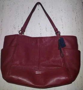 Authentic Coach Handbags Parker Berry Red Soft Leather Large Tote Handbag - Picture 1 of 6