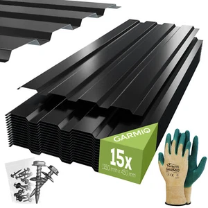 GARMIO® Profilblech Dachplatten Trapezblech Dachblech Platten Metall Dach SET - Bild 1 von 8