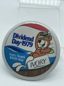 Kings Island Pin Back Button Proctor & Gamble P&G Dividend Day 1979 f1 ivory - Bild 1 von 2