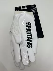 Nike NCAA Superbad Elite Football Gloves Michigan State Spartans white Size 4XL - Picture 1 of 4