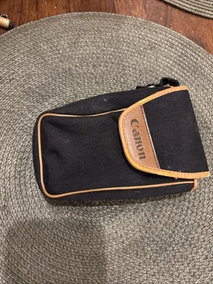 Vintage Canon Black Brown Vinyl Belt Loop Carrying Case for Compact Camera Japan - Image 1 of 3