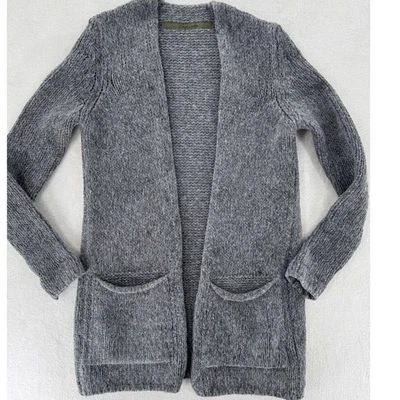 Cárdigan Enza Costa Gris Lana Alpaca Abierto Suéter XS Carbón Tejido Cardi  Foto 1 de 4