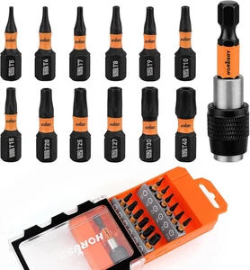 HORUSDY manipulationssicheres Torx-Bit-Set, 13-teilig T5-T40 Sicherheitstorx-Bits mit Magn - Bild 1 von 12