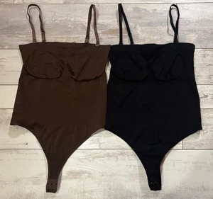 Shapewear Lot of 2 Bodysuits size XXXL - Brown/Black/Removable Straps NEW      B - Picture 1 of 16