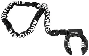 Kryptonite Ring Wheel Lock w/ Plug-In Chain 5.5mm 120cm Chain Black - Picture 1 of 2