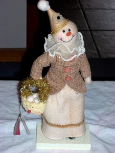 TJ's Christmas  11.5" SNOWMAN Glitter Folk Art New With Tag - Picture 1 of 6