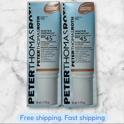 Crema hidratante de tinte transparente para 2 Peter Thomas Roth Water Drench SPF45 1,7 OZ ENVÍO DE NOTICIAS Foto 1 de 2