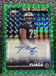 2024 Topps Chrome Football Green Rookie Auto - RA-TFU Taliese Fuaga 99/99 - Bild 1 von 2