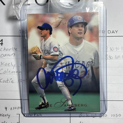 1993 Flair Ryne Sandberg Signed Card 20 Chicago Cubs Autograph Auto Dec. - Image 1 of 4