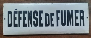 Altes gewölbtes Emailschild RAUCHVERTEIDIGUNG Pontarlier Doubs 40x15cm - Bild 1 von 5