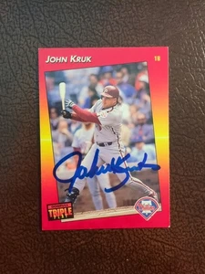 John Kruk signed handsigniert 1992 Donruss Triple Play Card MLB Baseball Phillies - Bild 1 von 1