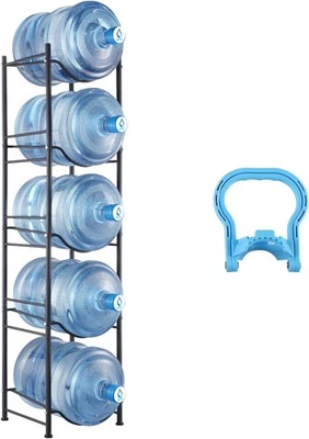 Portabottiglie per Acqua 5 Livelli a Fila Singola per 5 Bottiglie Nero VEVOR - Immagine 1 di 4