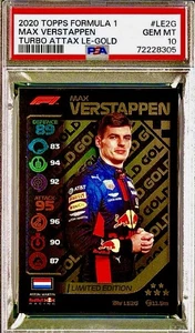 POP 3 PSA 10 RC Max Verstappen 2020 Turbo Attax F1 Limited Edition Gold Rookie - Picture 1 of 3