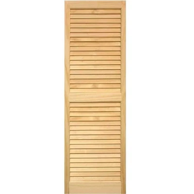 Par de Persianas Rectangulares Pinecroft 15" Sin Acabar Pino Pintable Marrón Foto 1 de 4