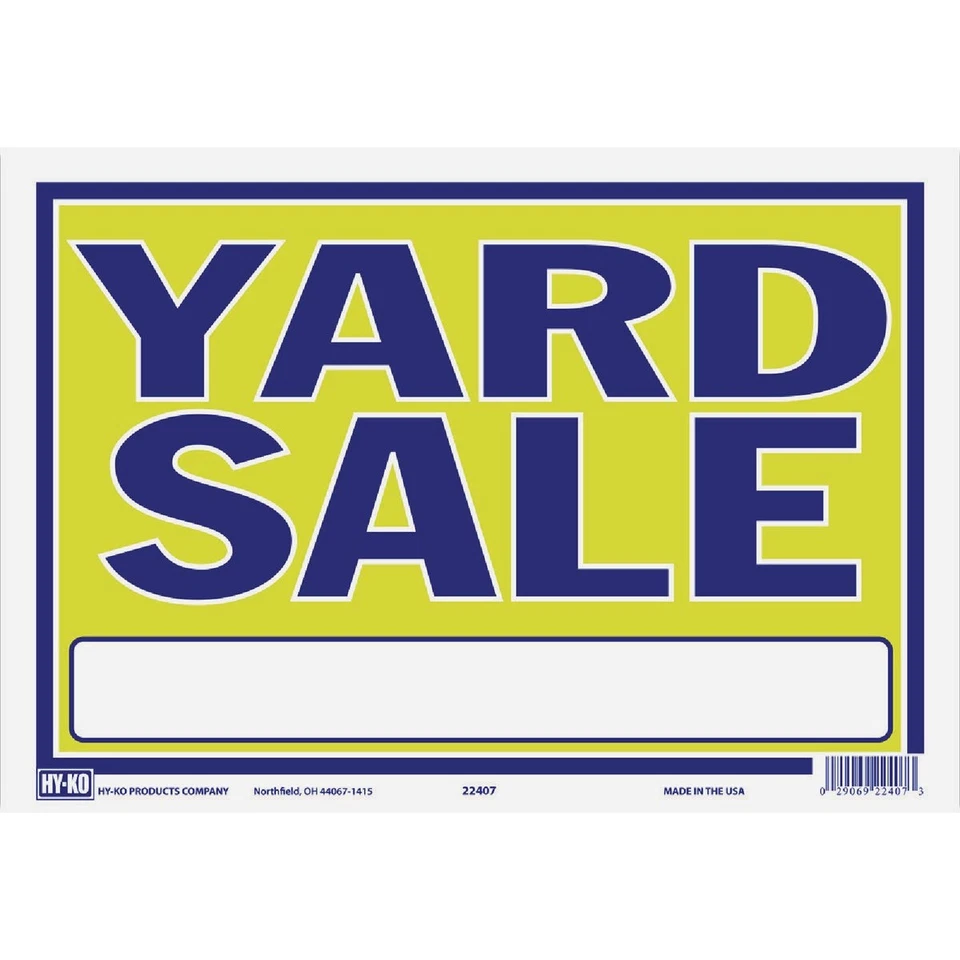 Hy-Ko 9 x 13 Neon Yard Sale Sign 22407 Hy-Ko 22407 029069224073 Plastic - Image 1 of 1