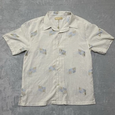 INSERCH Limited Edition Beige Embroidered Button Down Men's Shirt Size 2XL NWT - Image 1 of 4