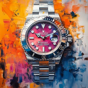 💎 Rolex Timepiece Art 🕰️ Giclée Print 🎨 24x24” COA 📜 1/25 Signed ✍️ v12 - Picture 1 of 7
