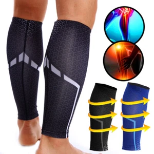 Compression Calf Sleeve Sports Running Leg Foot Support Brace Shin Sports Socks - Picture 1 of 16