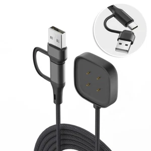 2 en 1 pour Fitbit Versa 4/3 Câble de Données Tressé Magnétique Montre Câble de Charge - Photo 1/5