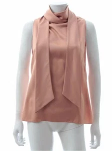 TOM FORD MINT! SALMON CORAL PINK SILK BLOUSE WITH BACK CUTOUT SZ40 JAPAN - Picture 1 of 7