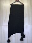 Dark Gray Knit Rectangle Scarf Womens One Size Nwt-9560