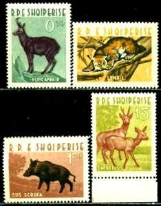 Albania 1962 animali, lince, cinghiale, capriolo, camoscio, Michel 699-2, nuovo di zecca - Foto 1 di 2