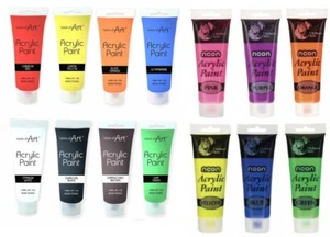 Acrylic Paints - Paint Tube Art Bright Colours Crafts Painting Painter 120ml P&P - Picture 1 of 23