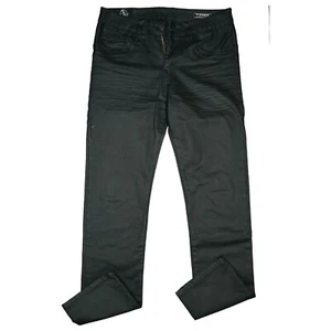 Tom Tompson Stanley Herren Jeans Hose slim Fit 46 S W30 L32 schwarz Leder Optik - Bild 1 von 5