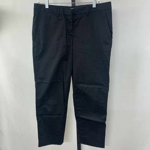 MIU MIU Pantalone Abito Donna Taglia 42 (33x25) Piatto Nero Cotone Elasticizzato Capri