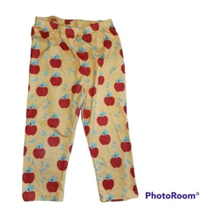 Girls Ruffle Girl Knit Pants 3XL Sz 8 Yellow With Red Apples Leggings School - Picture 1 of 6