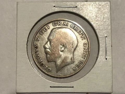 1924 Great Britain Half Crown George V  Silver  .500 Coin Cover