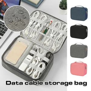 Electronic Accessories Cable Storage Bag USB Charger Organizer Case Pouch Travel - Picture 1 of 19