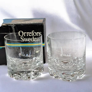 Orrefors Erik Kristall altmodische Gläser 2er Set - Designer Olle Alberius - Bild 1 von 11