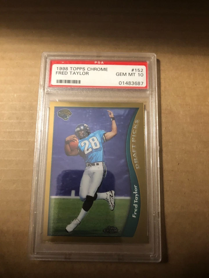1998 Topps Chrome #152 Fred Taylor RC PSA Graded 10 GEM MINT - Image 1 of 2