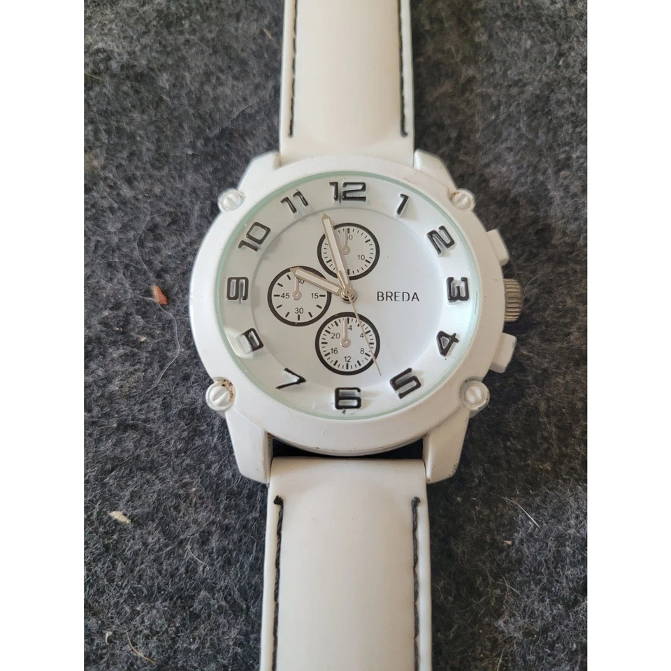 Breda Men's 8135-white "Colton" White Bezel Black Accented Silicone Band Watch - Image 1 of 4