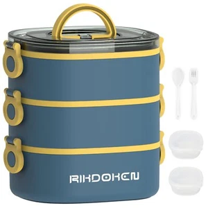 3 Layers Large Capacity Bento Box Adult Lauch Box Leakproof Launch Containers - Picture 1 of 6