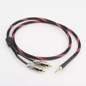 Cable divisor de audio RCA estéreo chapado en oro de 3,5 mm cable auxiliar de alta fidelidad - Imagen 1 de 6