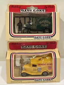 2 Vtg Delivery Trucks by Lledo London Models of Days Gone Evening News & Magasin - Picture 1 of 15