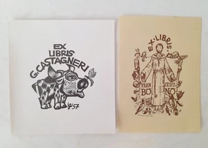 ♥ LOT 2 EX LIBRIS LORENZO ALESSANDRI Francesco Bono SURFANTA 1956 1957 P13 - Bild 1 von 1