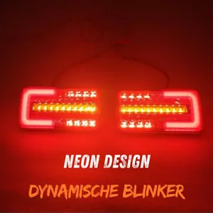 2x LED-Rückleuchten Set Rücklicht Neon Heckleuchte Anhänger dynamische Blinker - Bild 1 von 8