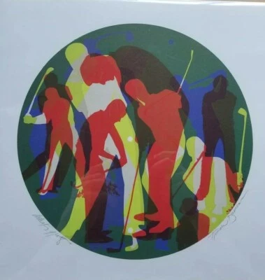 Trabajando en mi swing por Duncan Artist Proof IV PGA arte de golf firmado magnífico  Foto 1 de 4