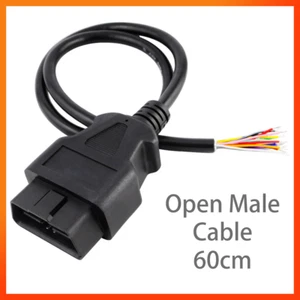 OBD2 16Pin Male Plug Extension Connector to Opening OBD Cable OBDII Tool 60cm UK - Picture 1 of 10