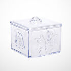 Cabilock Cotton Swab Box with Lid and Carving Patterns