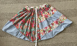 Matilda Jane 435 Badminton Skirt Boho Floral Striped Blue Green Pink Size 12 - Picture 1 of 7