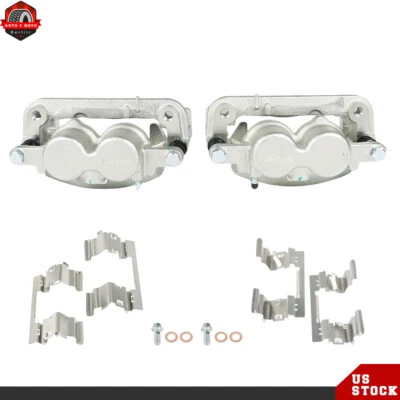 Par 2 pinzas de freno delanteras con soporte para Chevy Silverado 1500 GMC Sierra 1500 Foto 1 de 4