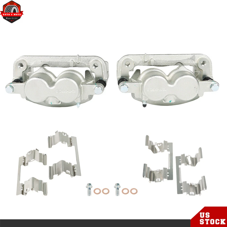 Par 2 pinzas de freno delanteras con soporte para Chevy Silverado 1500 GMC Sierra 1500 Foto 1 de 4