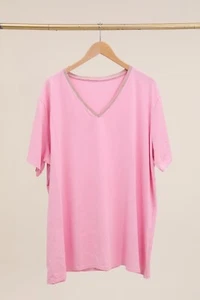 t-shirt italy rosa circa 48 50 52 54 Laura Paris nuova estiva elasticizzata - Foto 1 di 1